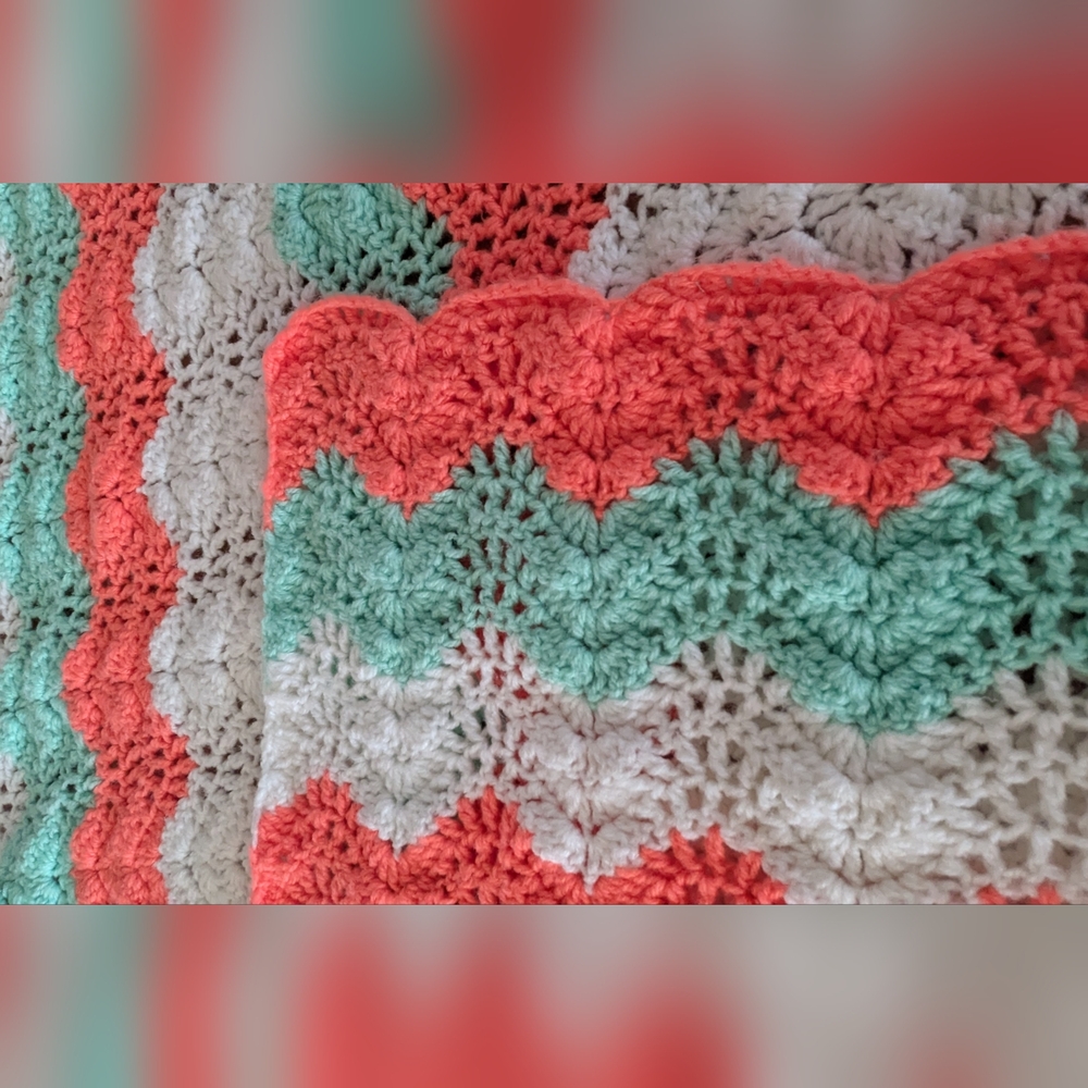 Hand Crocheted Colorful Afghan - 66"x78" - PreOwned Excellent Condition